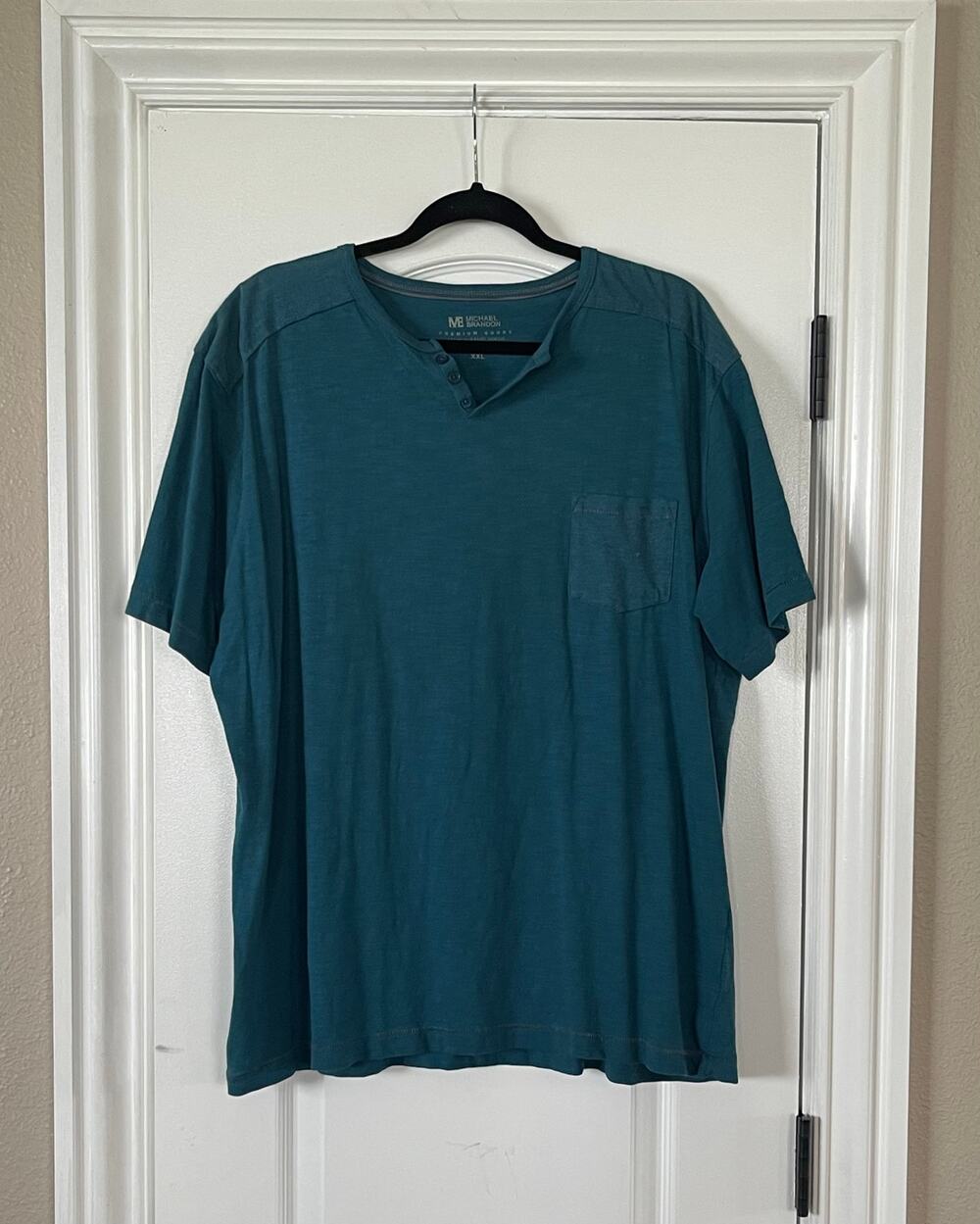Michael Brandon tee shirt v-neck blue short sleeve men’s size XXL